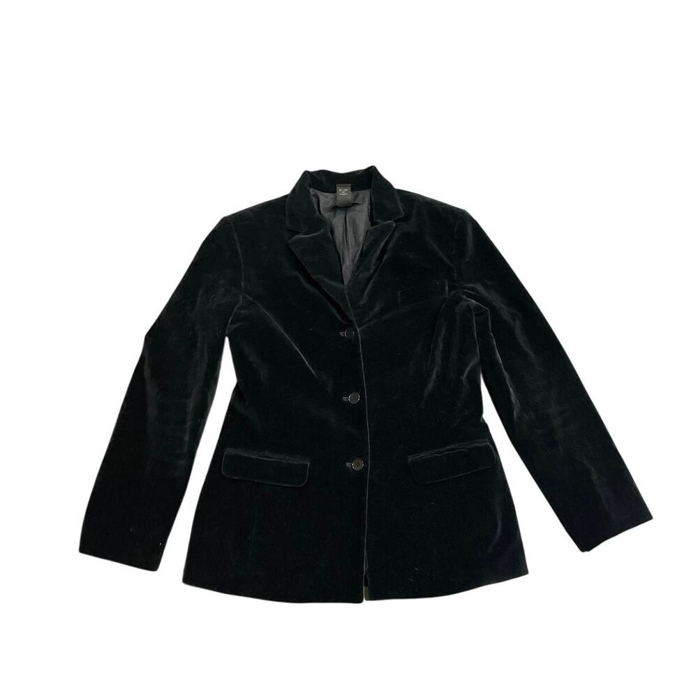 The Limited Black Velvet 3 Button Blazer SZ M Classic Career Office Whymsigoth